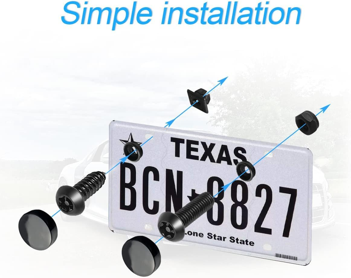 8PCS anti Theft License Plate Screws Kits,Stainless Steel License Plate Fasteners,Number Plate Screws Set for Attaching License Plates, Frames and Covers as Well as Mounting Accessories image number 6