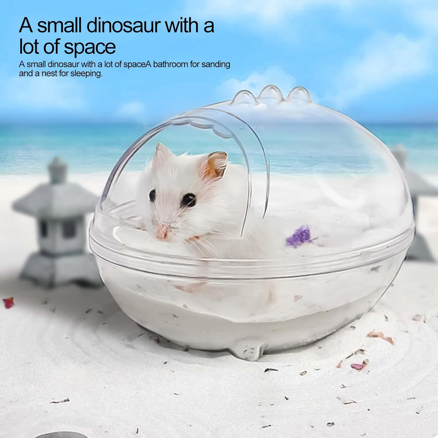 Hamster Sand Bath Container - Small Animal Bathtub with Sand Shovel, Small Animal Bathtub with Sands Shovel Transparent Gerbil - Hamster Bathing Bowl for Smalls Animall Hamsterr Gerbil image number 4