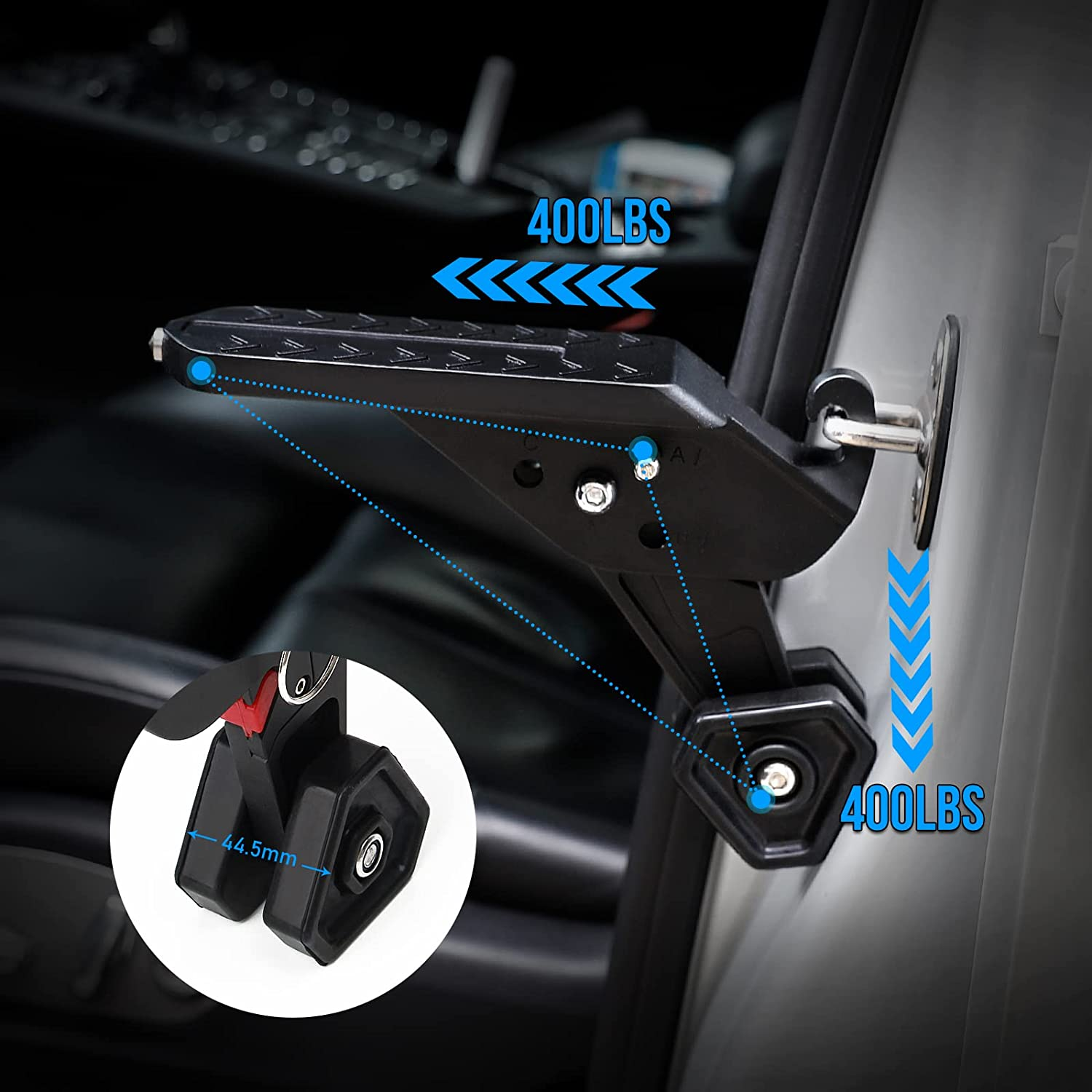OPP ULITE Car Doorstep Foldable, Multifunction Universal Vehicle Hooked Folding Ladder Foot Pegs Pedal Easy Access to Car Roof Top for Most Car SUV JEEP Trucks Vans Vehicle image number 6