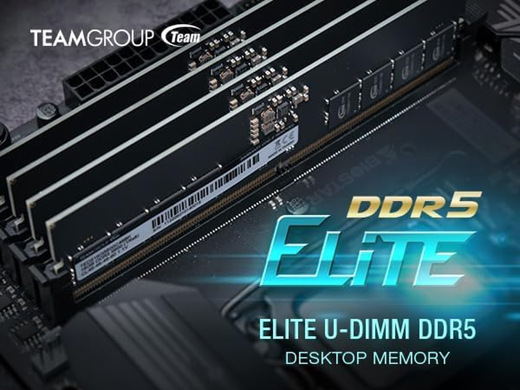 TEAMGROUP Elite DDR5 32GB Kit (2X16Gb) 6000Mhz PC5-48000 CL48 Non-Ecc Unbuffered UDIMM 288 Pin PC Computer Desktop Memory Module Ram Supports Intel & AMD TED532G6000C48DC01 image number 2
