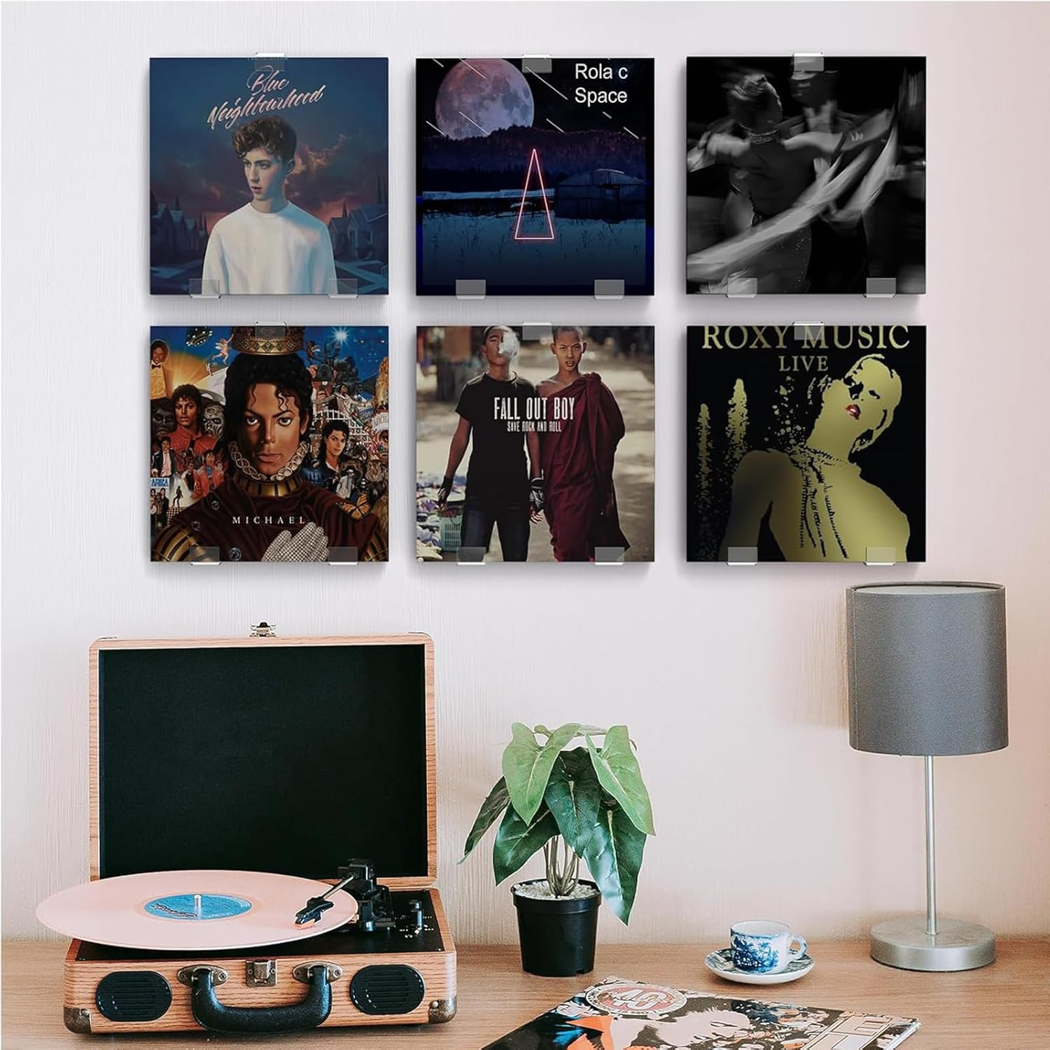 Zalizr 30 Pcs Vinyl Record Wall Display Holders, Self-Adhesive Hook Hanger Stand, Clear Acrylic Shelf for Lps, Music Albums, CD & Magazine Storage (Clear) image number 1