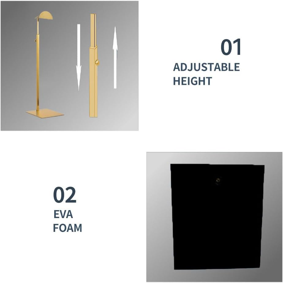 Handbag Rack Adjustable Metal Display Stand Stainless Steel Hand Bag Display Single Hanging Hook Clothes Hanger Accessories - Gold image number 3