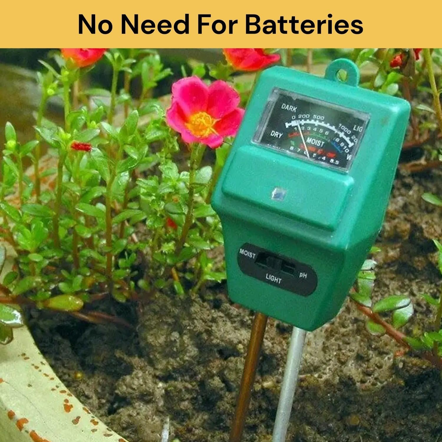 EZONEDEAL 3-In-1 Soil Ph Tester/Moisture/Light, Test Kit for Moisture, Soil Moisture Meter, Soil Ph Meter Great for Home and Garden, Lawn, Farm, Indoor & Outdoor Use Soil Tester image number 5