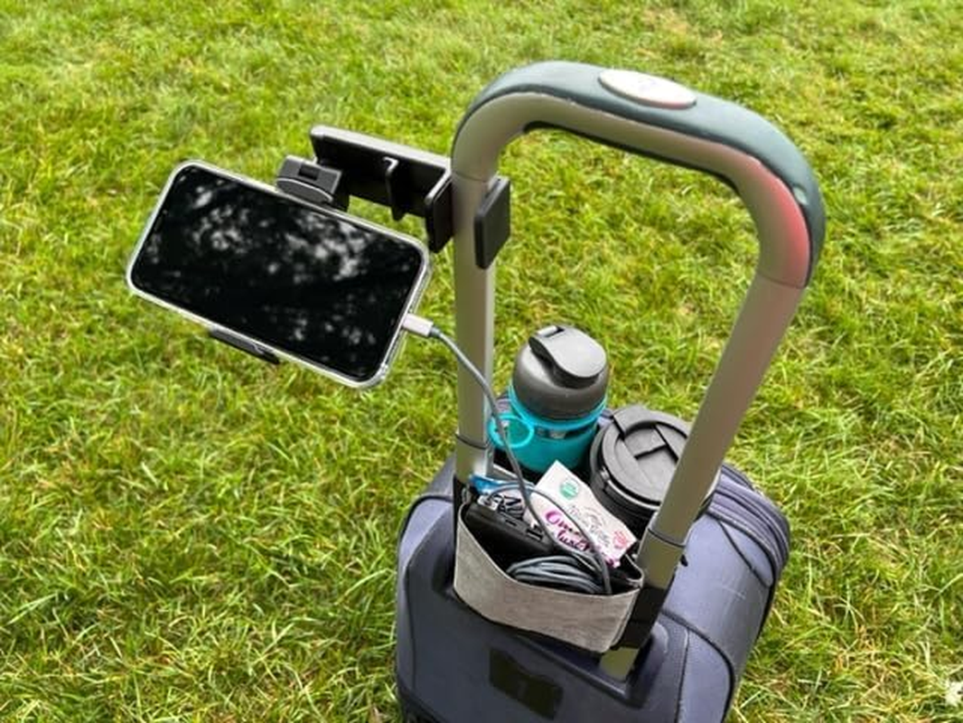 2 Pack Airplane Phone Holder Travel Essentials Accessories Cruise Car Mount Cell Stand Air Plane Table Seat Desk Flight Vacation Size Golf Cart Universal Hands Free image number 4