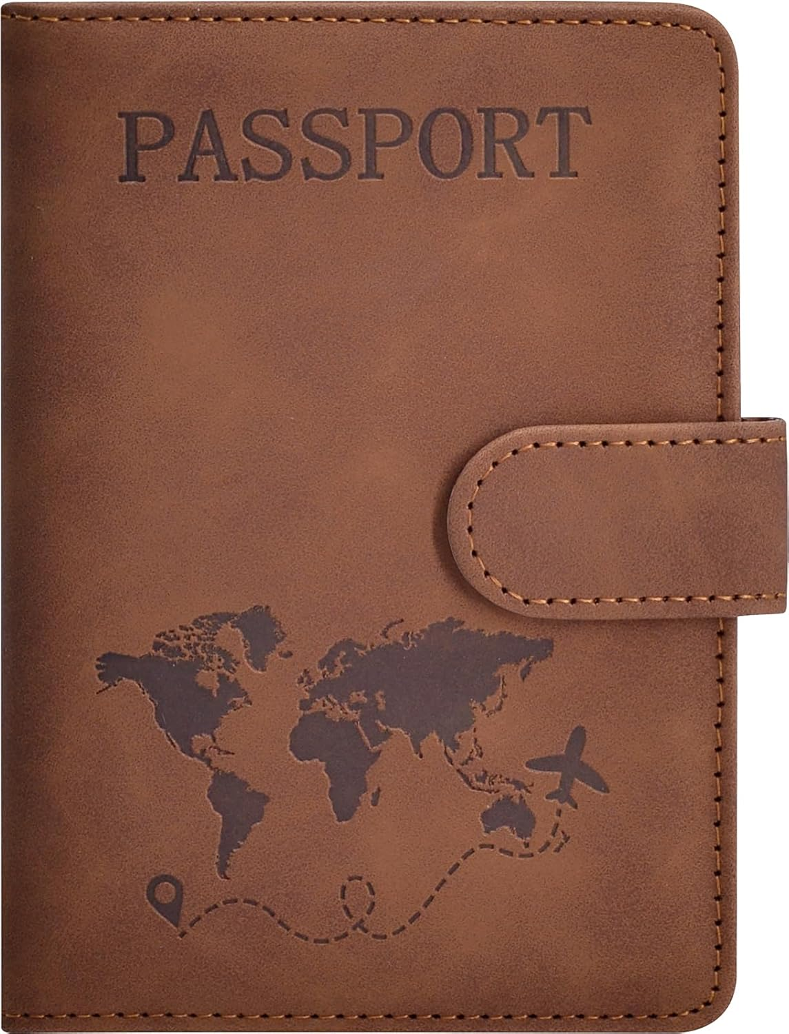 Passport Holder, Passport Cover with Credit Card Slot and Boarding Pass Slot Combo, Passport Wallet Case Book Travel Must Have, RFID Blocking Leather Travel Accessories, Red, Classic