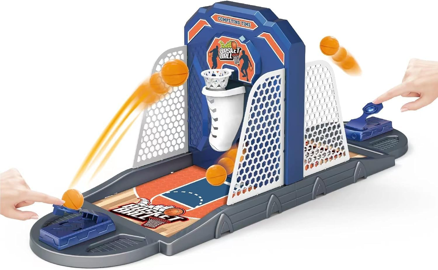 Basketball Shooting Game Toy, Desktop Table Basketball Games Set with Basketball Court, Move Basket, Light and Score Fun Sports Novelty Toy 24&rdquo;Finger Shoot Toy -Ideal for Kids & Adults image number 2