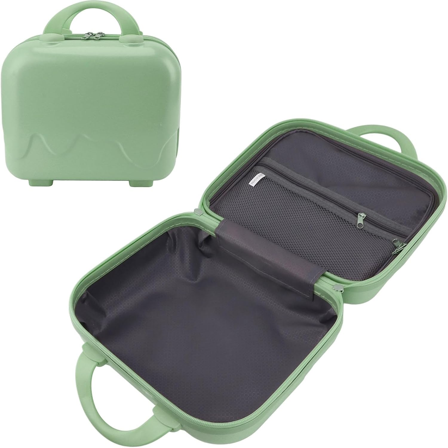 Carry on Luggage, 14 Inch Cosmetic Case for Travel (Matcha Green) image number 4