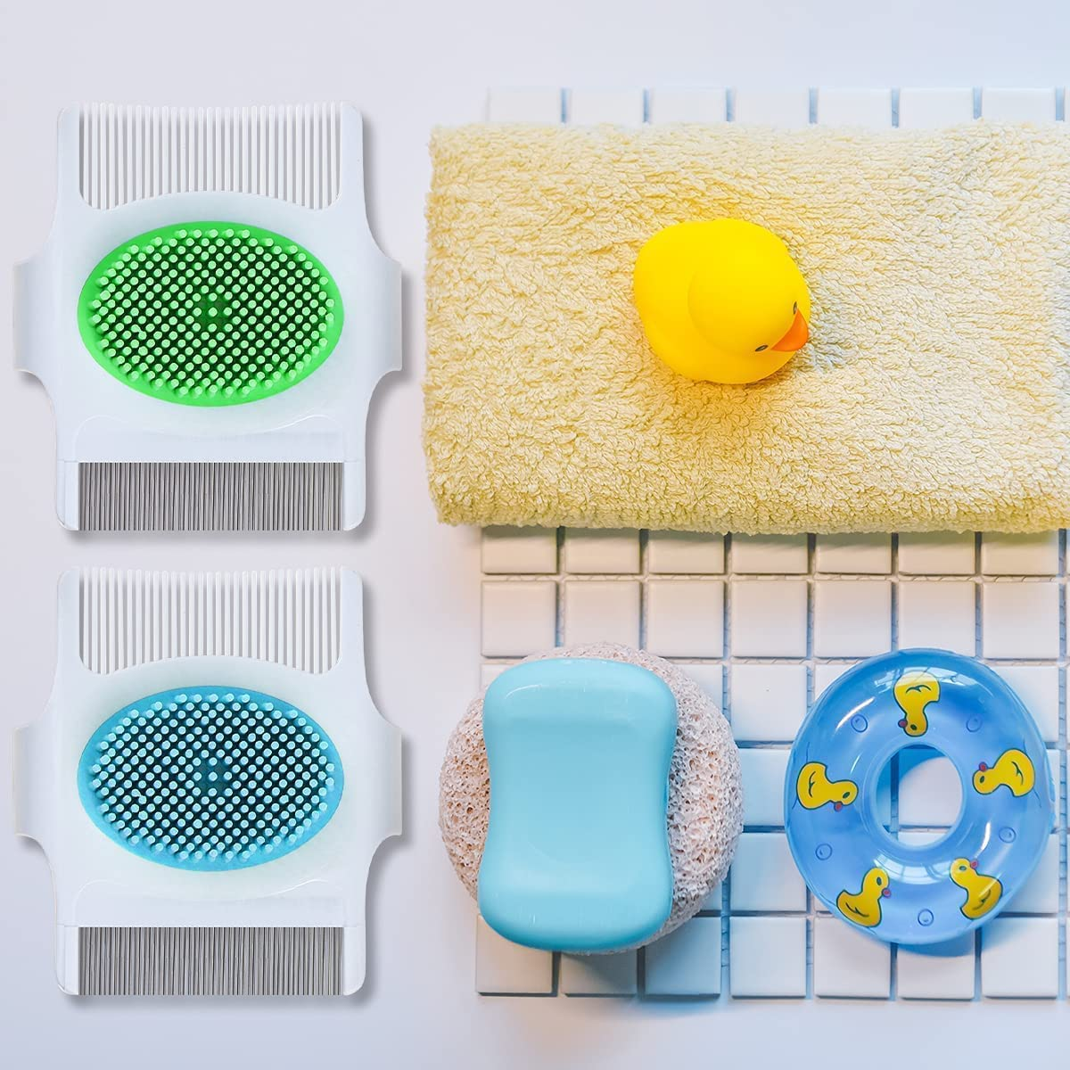 Cradle Cap Comb, Hair Rubber Brush, Cradle Cap Brush, Shower Brush, 2-Piece Cradle Cap Brush and Comb, 3-In-1 Design Cradle Cap Brush, Cradle Cap Silicone Brush, Scalp Brush image number 3