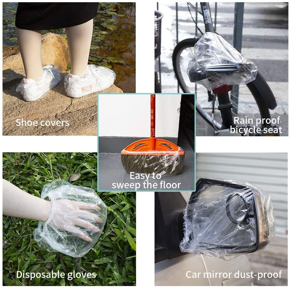 Disposable Shower Caps 100 Pieces , Clear Plastic Shower Cap, Shower Caps for Women Hair Cover Cap Waterproof Bath Caps for Hair Treatment, Spa, Hotel and Hair Solon, Home Use,Portable Travel Hair Shower Cap image number 1