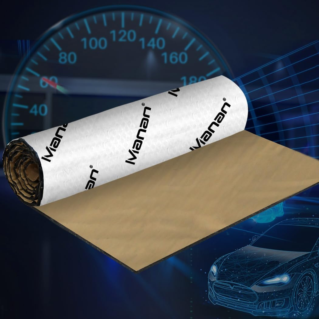 Traderight 4Sqm Automotive Sound Deadener Butyl Thicker Car Noise Deadening Audio Vibration Dampening Heat Shield Proofing Insulation Mat 8M Roll,50Cm X 8M Silver image number 4