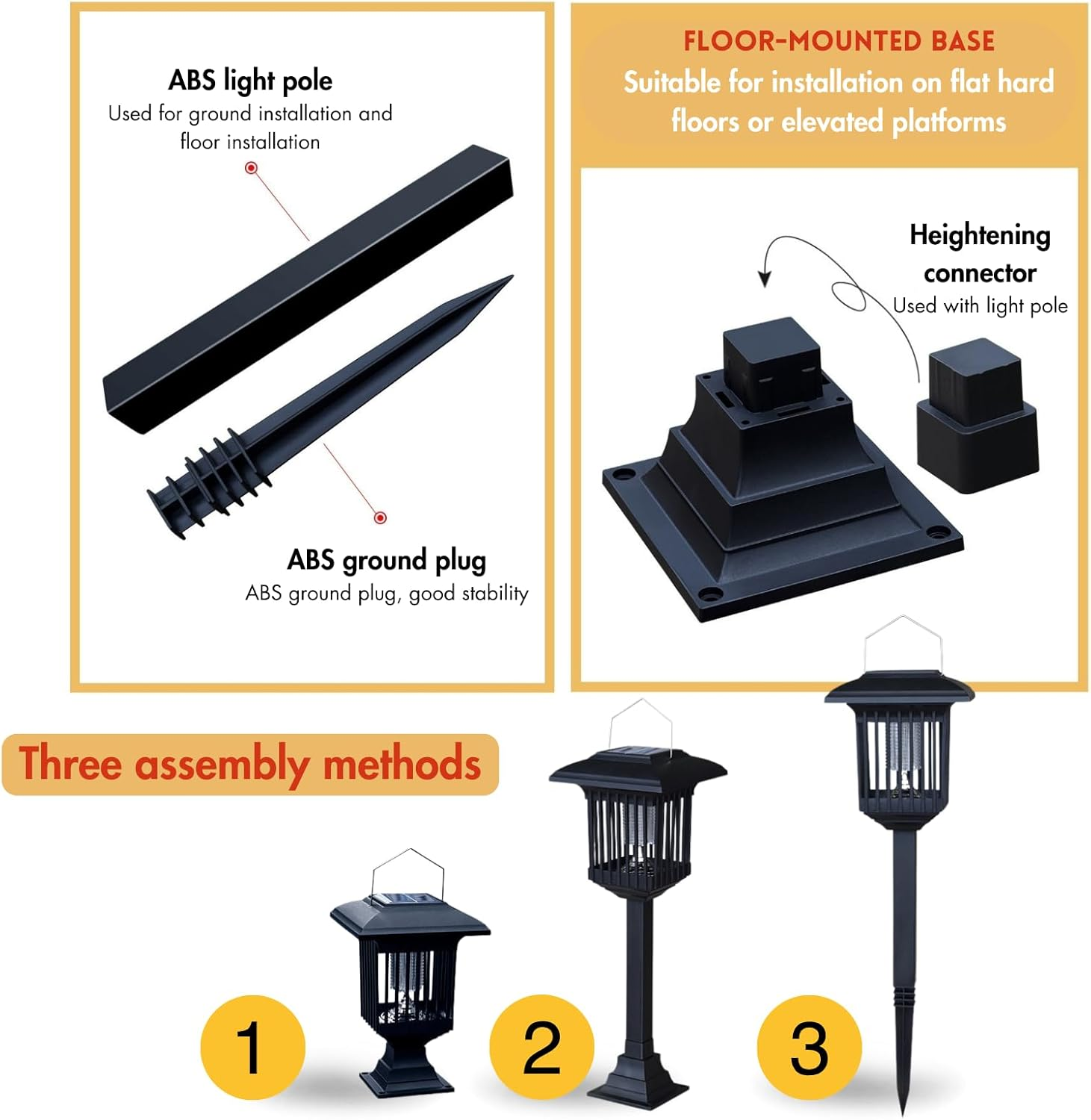 Solar Mosquito Zapper and Outdoor Light &ndash; Dual-Purpose Bug Repellent & Garden Lamp, Waterproof, Solar-Powered, 3 Installation Methods, Eco-Friendly Mosquito Killer for Patios & Lawns image number 5