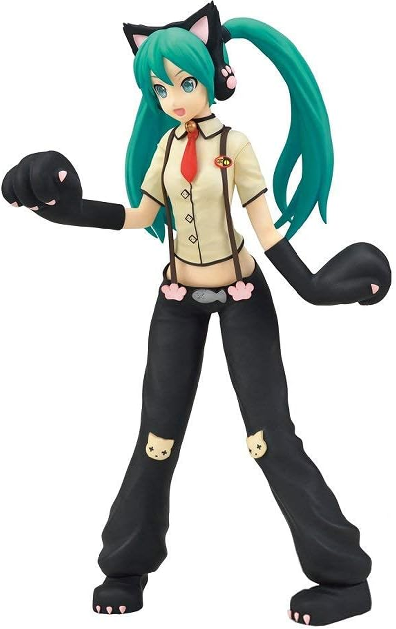 Sega Project Diva Arcade Future Tone Hatsune Miku Super Premium Action Figure Nyanko, 9"