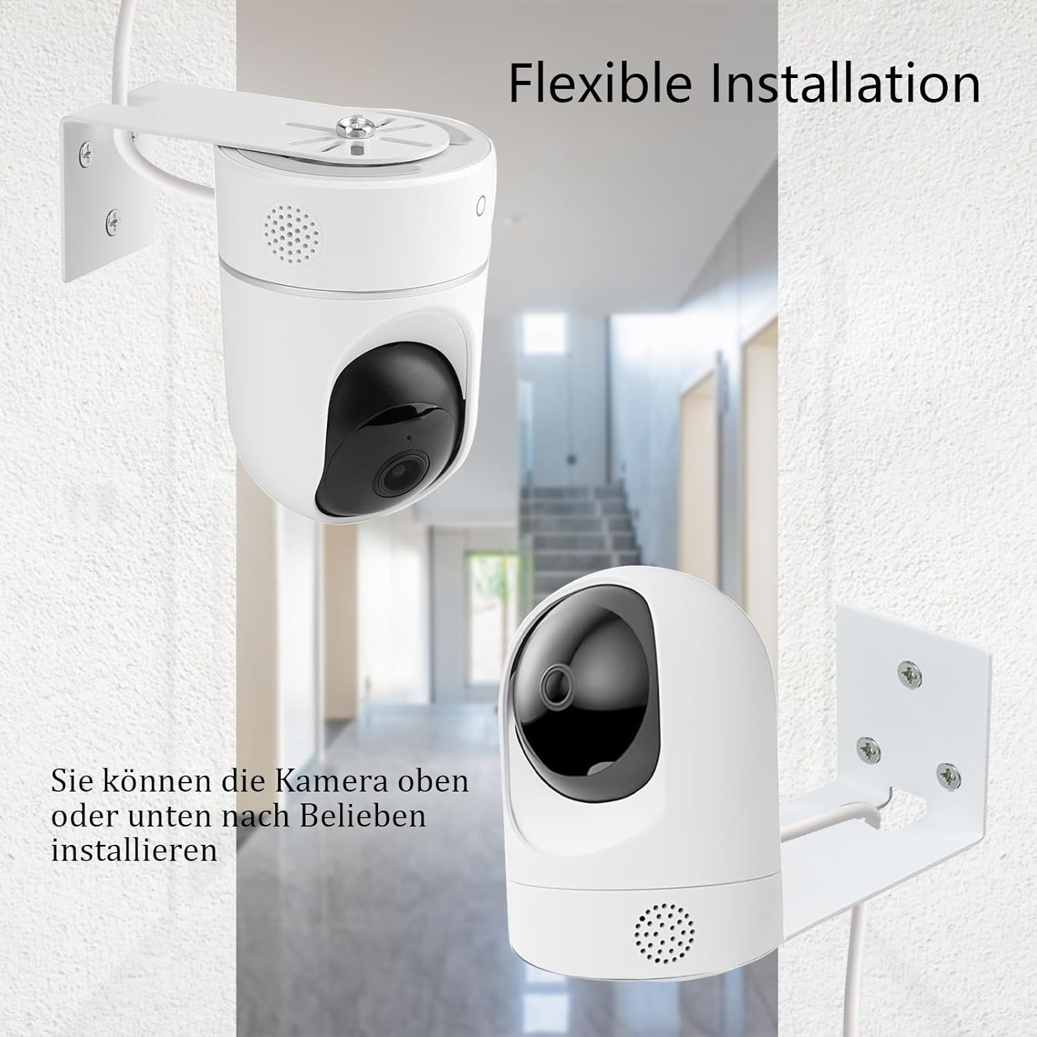 Wall Mount Compatible with Eufy Security Indoor Cam E220 / Blink Mini Pan Tilt Camera, Wall Mounts Ceiling Mount Stand Holder Accessories, Super Hard Metal, Pack of 2 (Without Cameras) image number 6