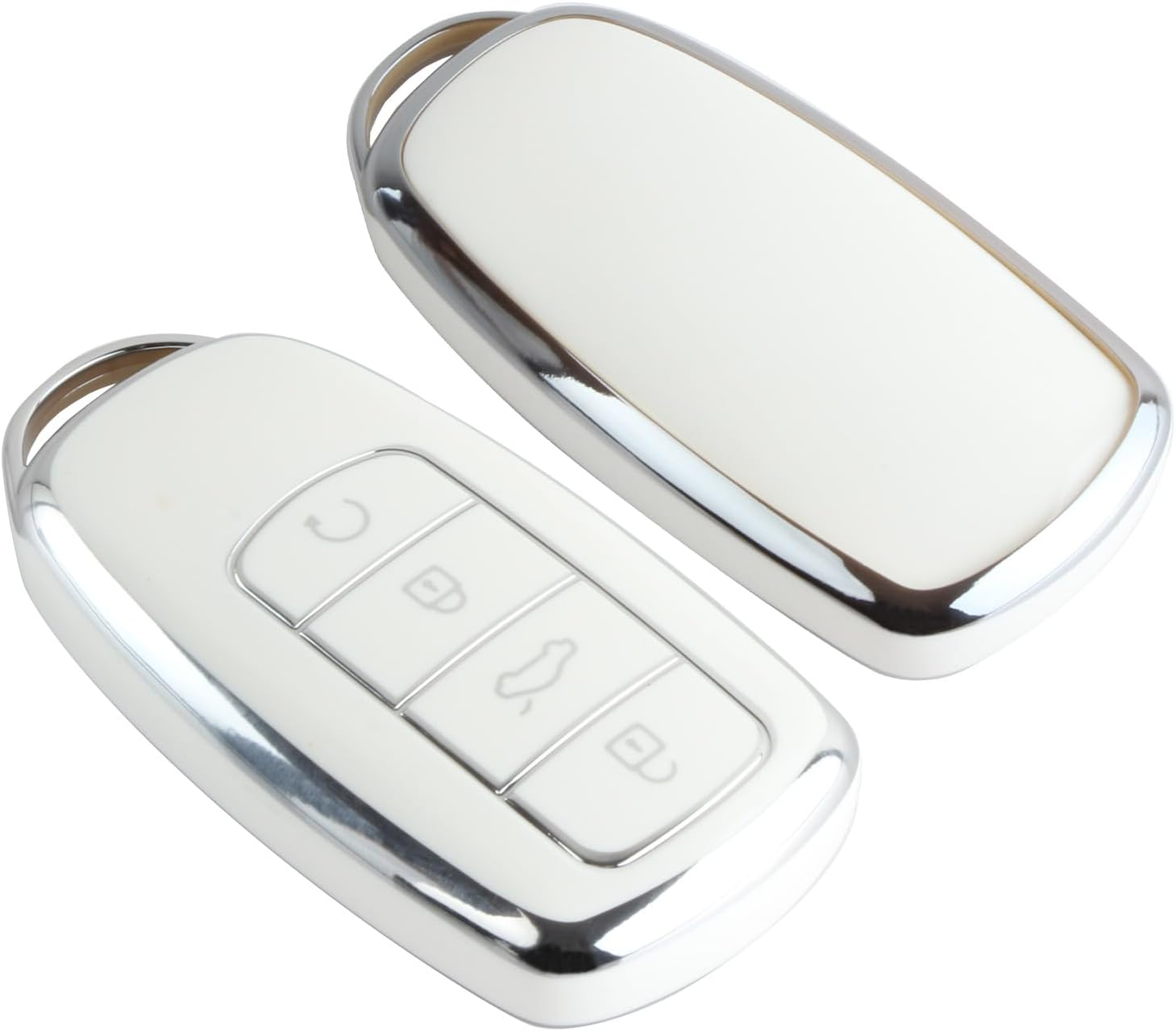 SILHOL Durable Car Smart Key Fob Cover for Chery Omoda 5 and Tiggo 8 Pro, White TPU Protection Cover image number 1