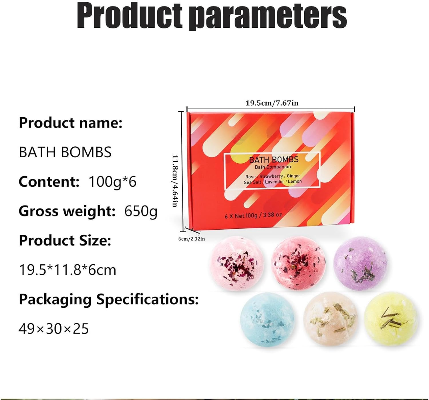 Bathroom Bath Ball, Bath Nourishing Ball, Soft Bath Salt Balls, 6 Natural Shower Balls, Handmade Fizzy Bubble Bath Bombs, Easy to Use, Portable for Bubble and Spa Bath image number 2