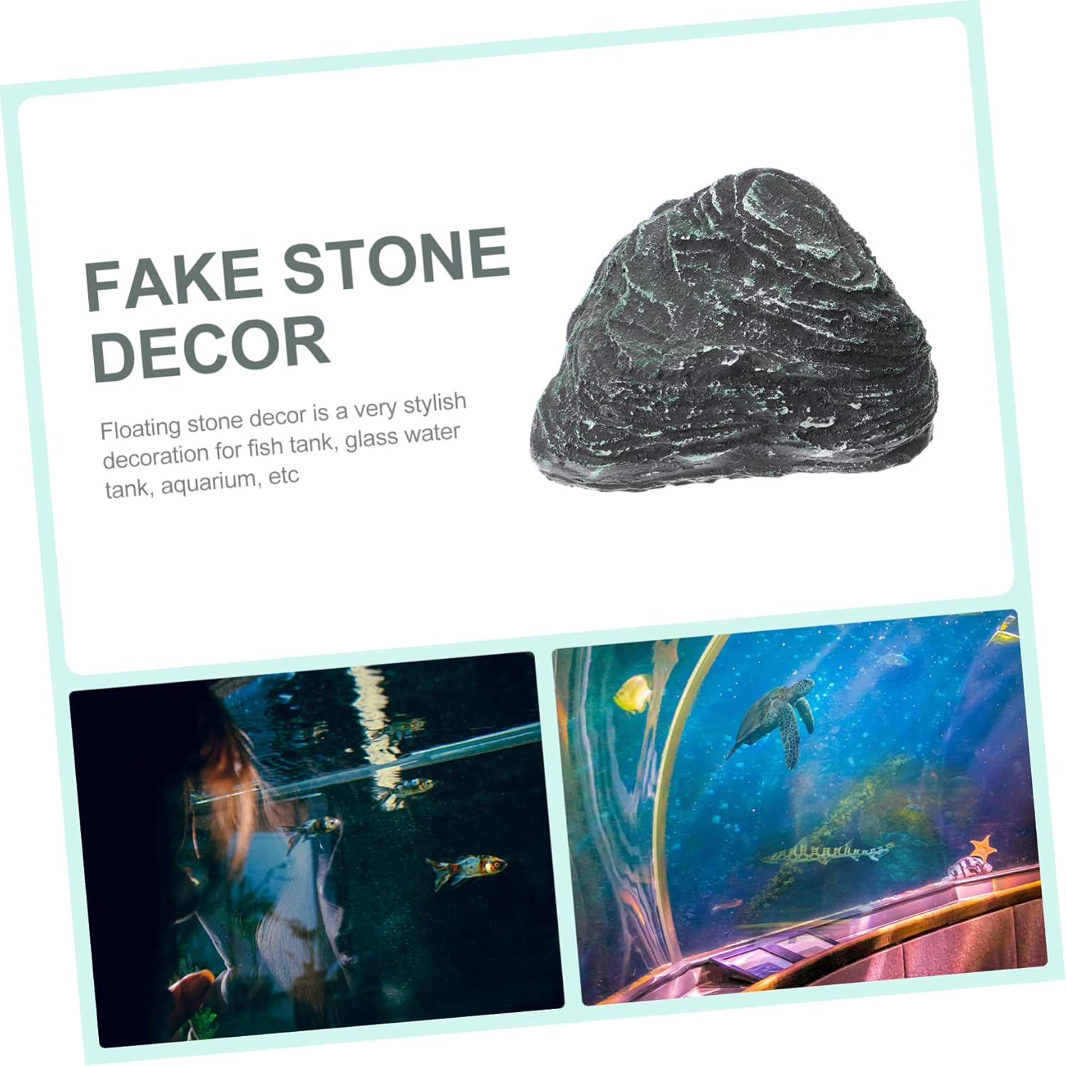 Artificial Stone Ornament for Fish Tank Lightweight Floating Resin Stone Decor for Aquatic Landscapes Realistic Reptile Climbing Accessory Aquarium Decoration image number 1