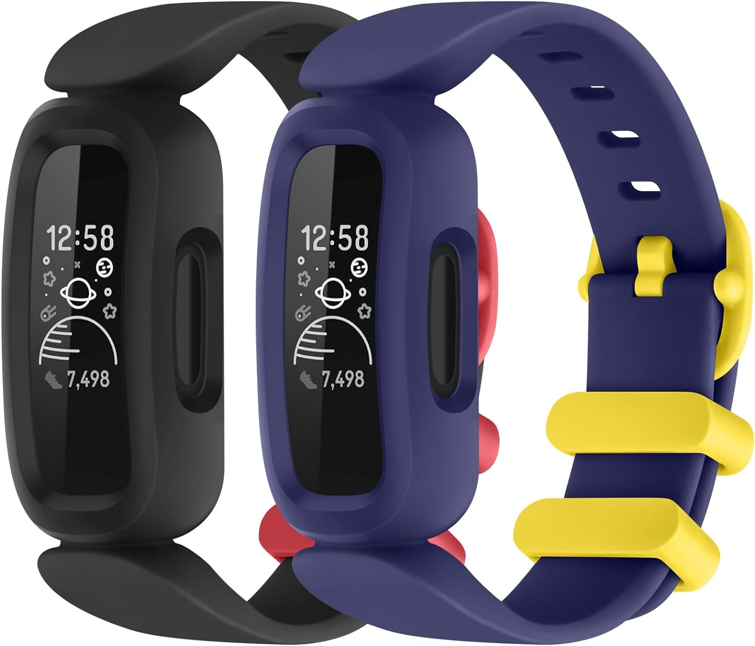 Leonids Sport Bands for Fitbit Ace 3 - 2 Pack Soft TPU Adjustable Replacement Waterproof Strap for Kids Boys Girls