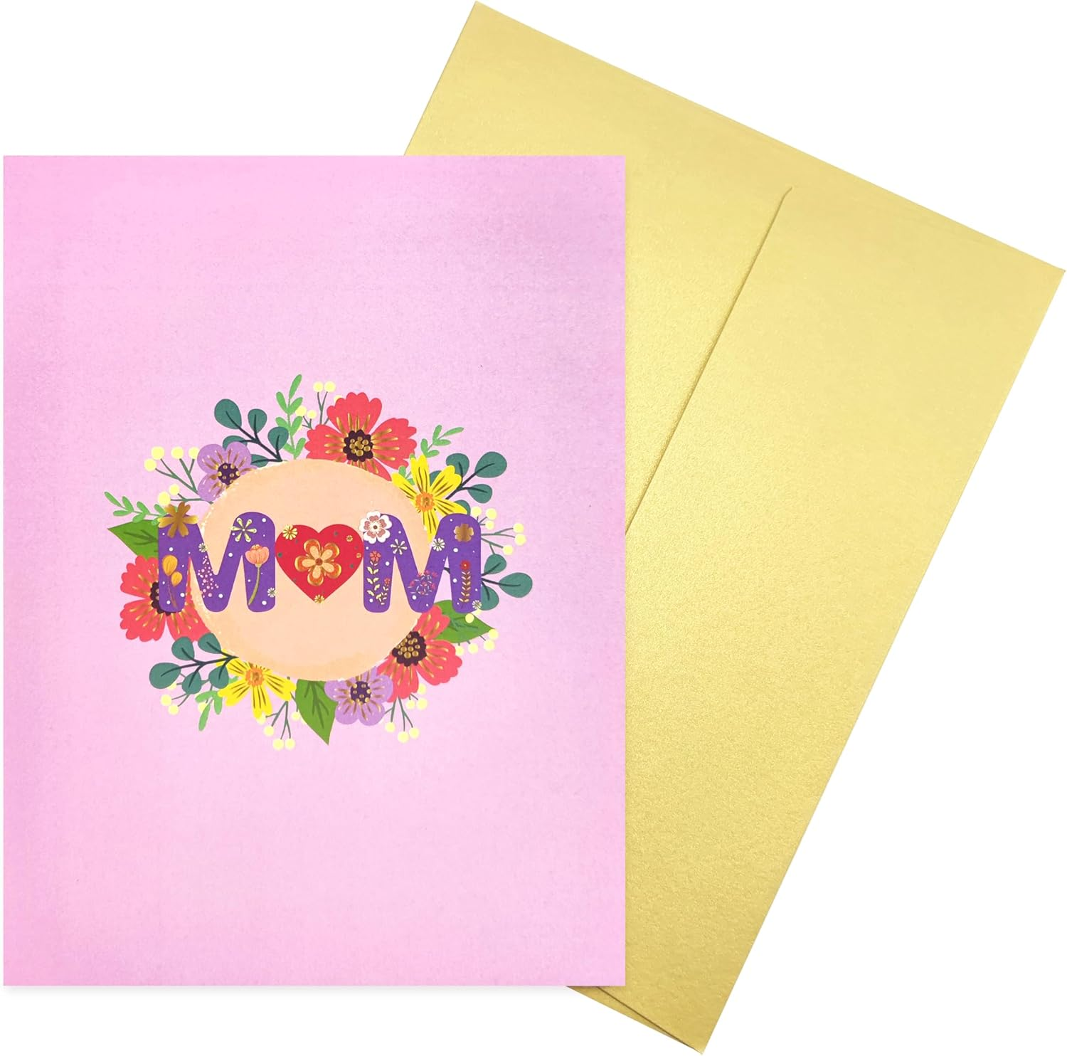 Best Mom Ever Pop up Cards, Flower, 3D Greeting Cards Gift, for Birthday, Mothers Day, Anniversary, Valentines Day, Mom, Stepmom, Mother in Law, 5X7 - Includes Envelope and Message Note image number 1