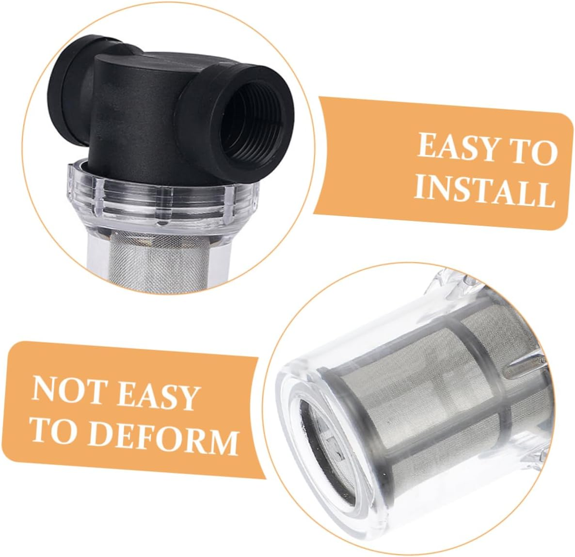 HOMSFOU 4Pcs Rv Water Pump Filter Inline Mesh Strainer Grit Filter Screen Water Strainer for Caravan Outdoor Use image number 5