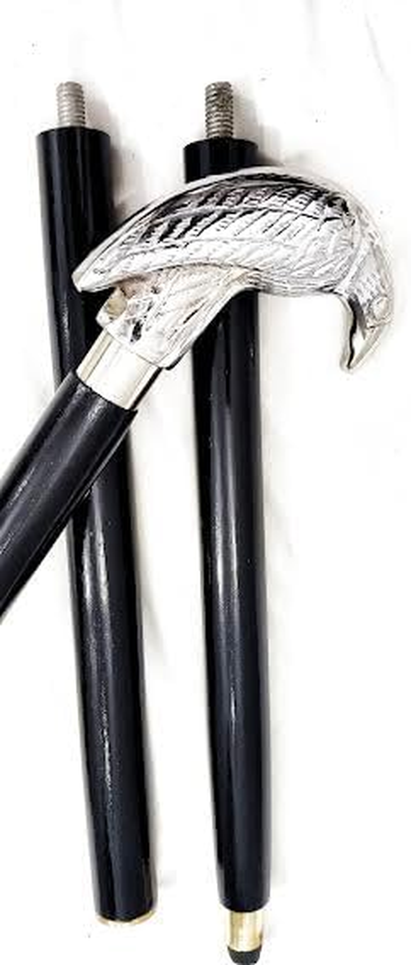 Generic Edgar Allen Poe'S Mystic Raven Gothic Walking Stick Swagger Cane, 38 Inch, Rosewood, Silver Nickel Plated Handle Black Cane Grandparents Unisex Gift (Raven) image number 4