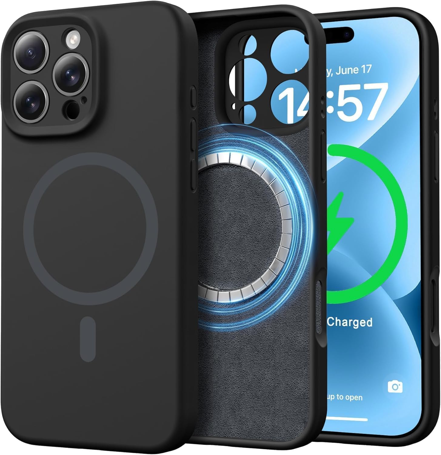 RUNGOS for Iphone 14 Pro Max Case Magsafe (Natural Liquid Silicone & Silky Touch) [Stable Magnet] [10Ft Mil-Grade Shockproof] Soft Microfiber Lining Cover for Iphone 14 Pro Max Magnetic Case 6.7''