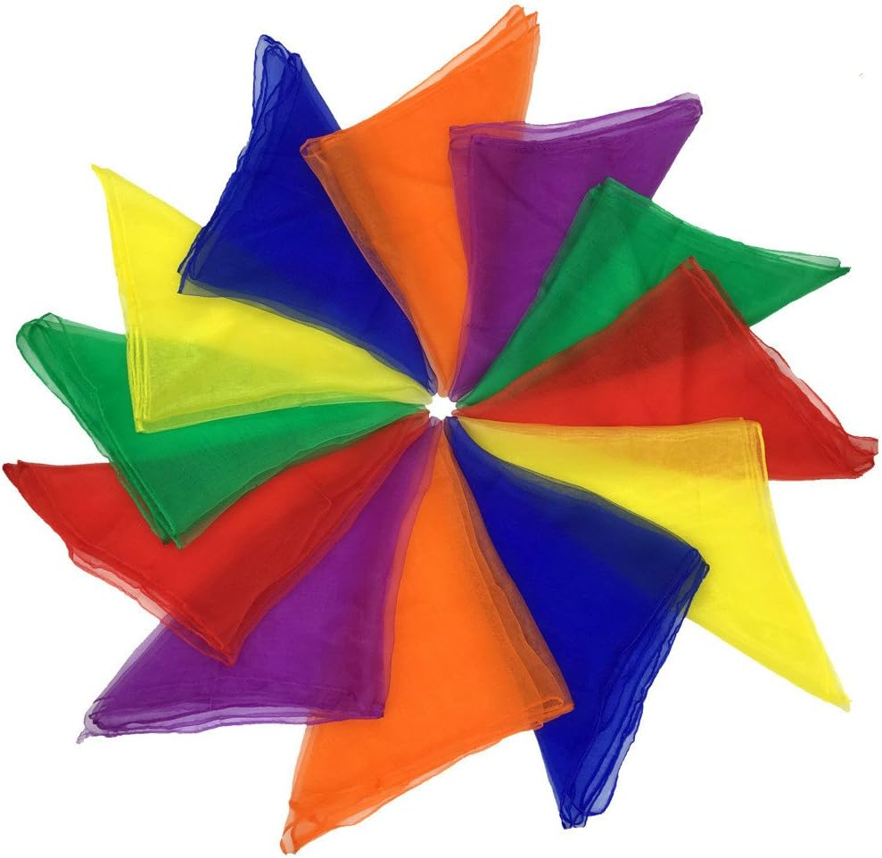 Dance Scarves Music Scarves for Children Movement and Juggling 12Pcs image number 4