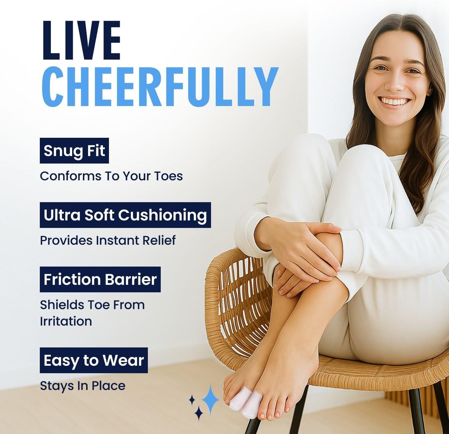 Dr. Frederick'S Original 4 Piece Gel Toe Caps - Prevents Callus & Blistering - for Men and Women image number 5