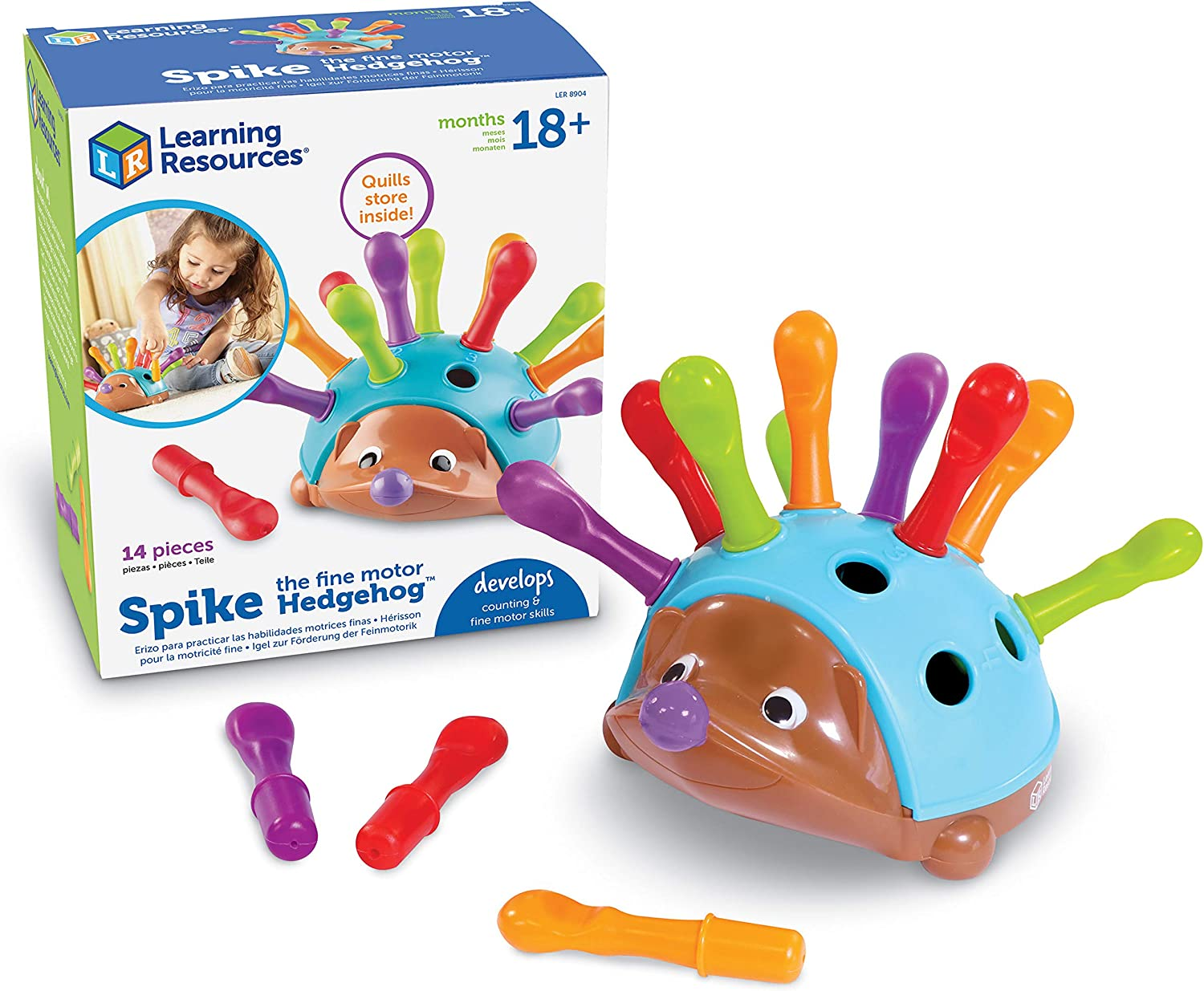 Learning Resources Spike the Fine Motor Hedgehog - 14 Pieces, Ages 18+ Months Toddler Learning Toys, Fine Motor and Sensory Toys, Educational Toys for Toddlers, Montessori Toys image number 1
