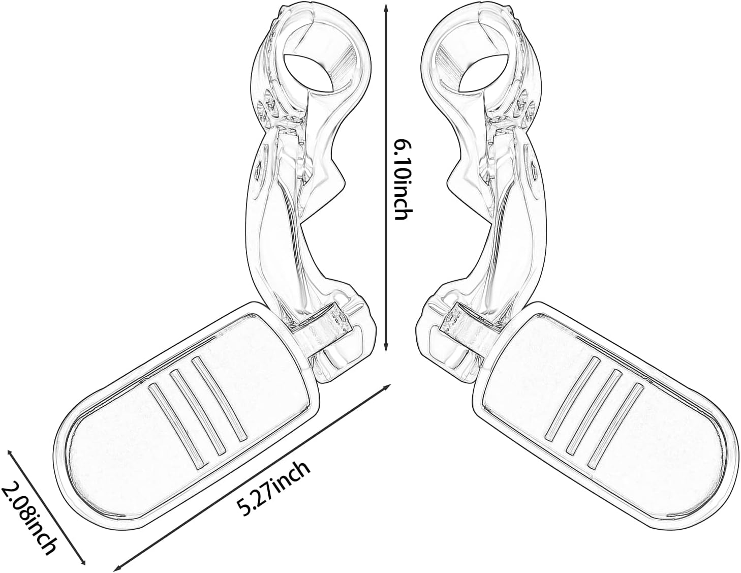 Highway Pegs Foot Rest Fit for Harley Sportster Dyna Touring Street Glide Road Glide Road King Electra Glide with 1.25 Inch Highway Bar (Black) image number 5