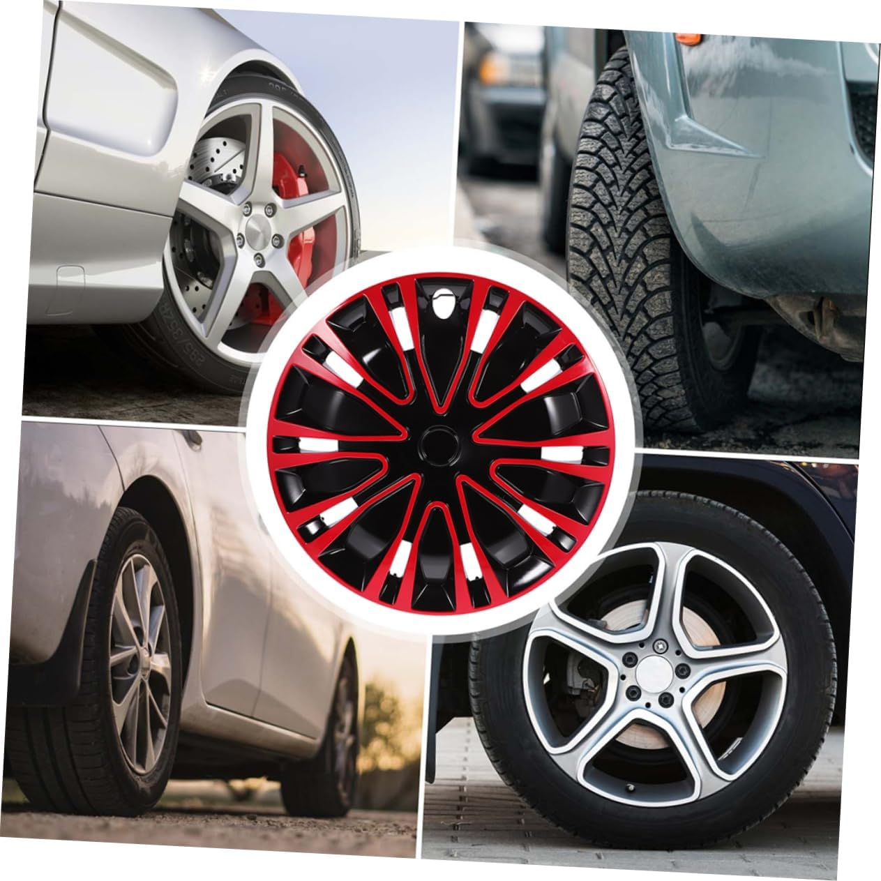 OSOLADY 2Pcs Car Wheel Hub Caps Decorative Wheel Rim Covers Fluorescent Tire Valve Caps Fit for Cars Trucks Suvs Automotive Accessories