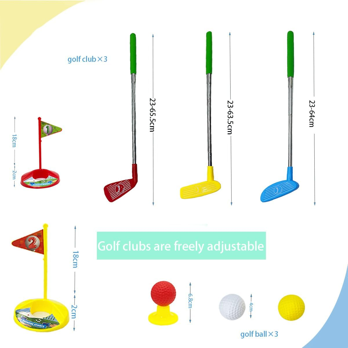 ZUNIPLEX Upgraded Toddler Golf Set,Mini Golf Kids Outdoor,Retractable Golf Club,Kids Outdoor Sports Toy, Gifts for Boys and Girls 3 4 5 Years Old（Reinforced Clubs） image number 1