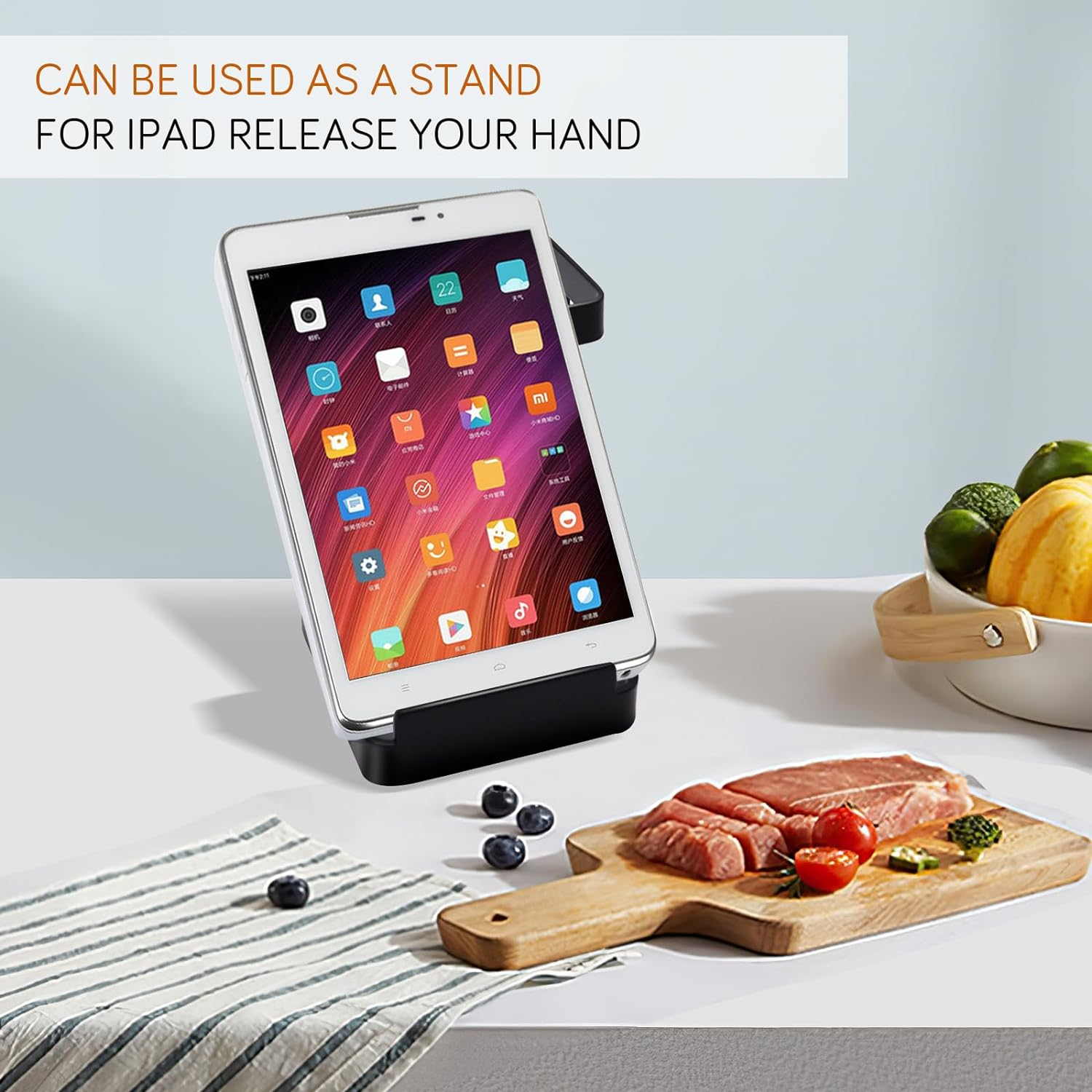 Vocheer Pot Lid Holder, Kitchen Organizer Rack Spoon Rest Rack Holder-Lid Stand for Utensils in Kitchen, Black image number 1