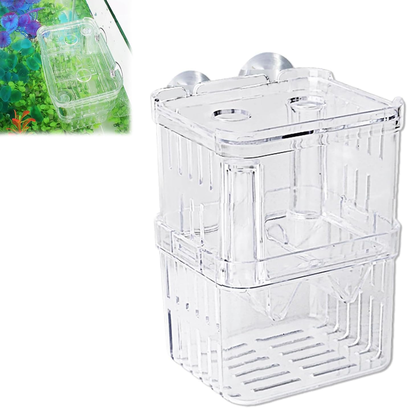 WADY 1Pc Breeding Box for Fish Tank, Fish Breeding Box Isolation Box Fish Isolation Hatchery, Aquarium Hatchery Incubator Breeder Box, Acrylic Hatchery Incubator Tank Fish Tank Divider