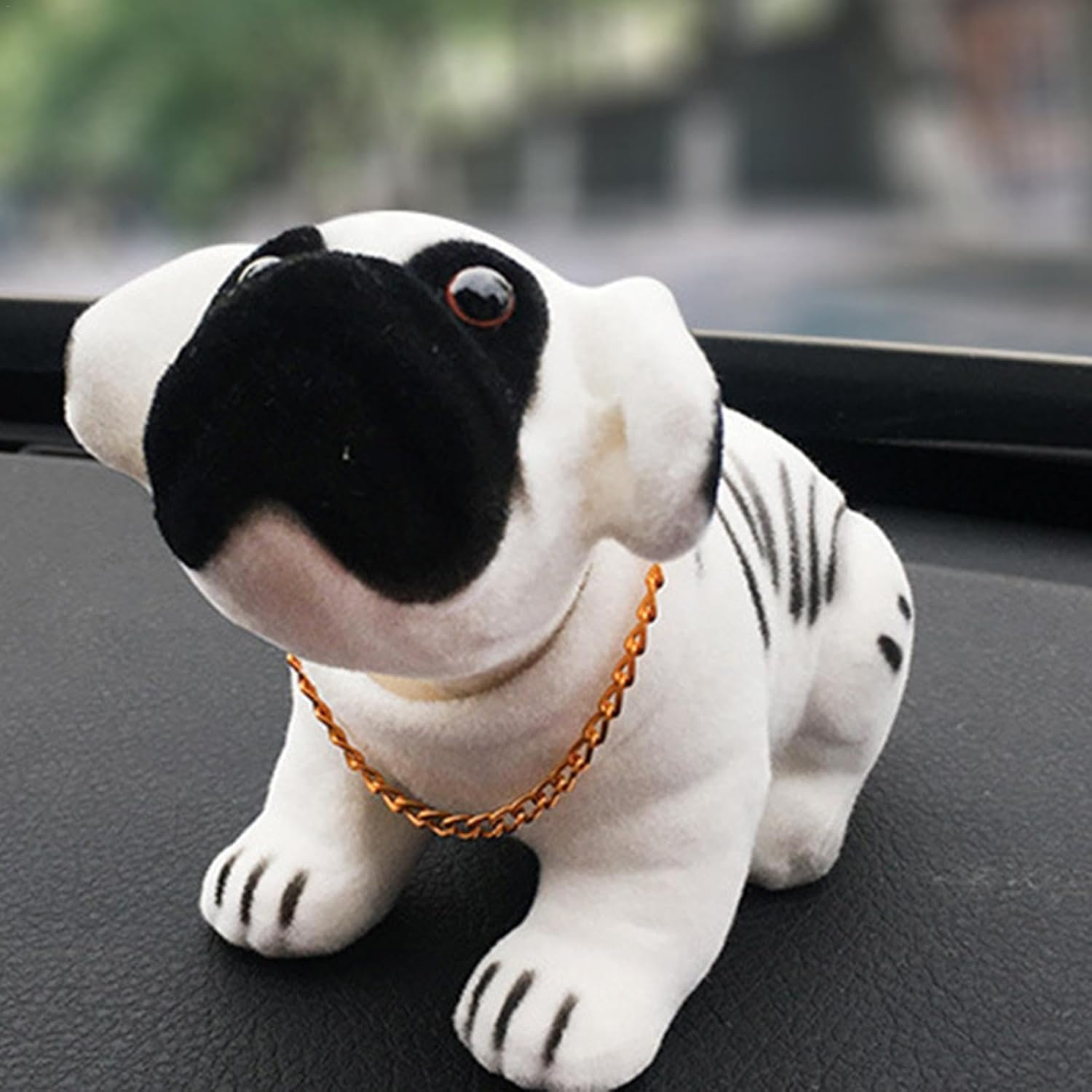 Car Nodding Dog- Nodding Dog for Car Dashboard | Resin Dog Dashboard Crafts, Bobblehead Nodding Dog, Resin Miniature Dog Ornament, Simulated Shaking Puppy Statues Flocking for Car Dashboard Household - White image number 2