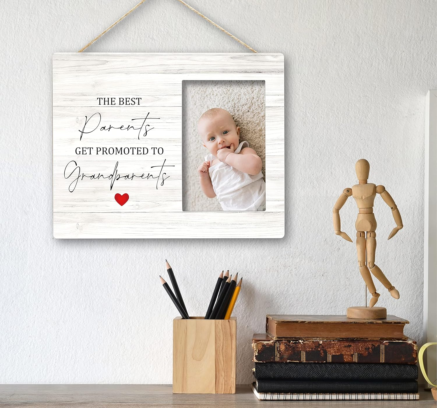 SRADMO Grandparents Picture Frame - Best Parents Get Promoted to Grandparents Photo Frame 8X10 - Grandkids Baby Announcement Gifts for Grandpa Grandma (White-2) image number 2