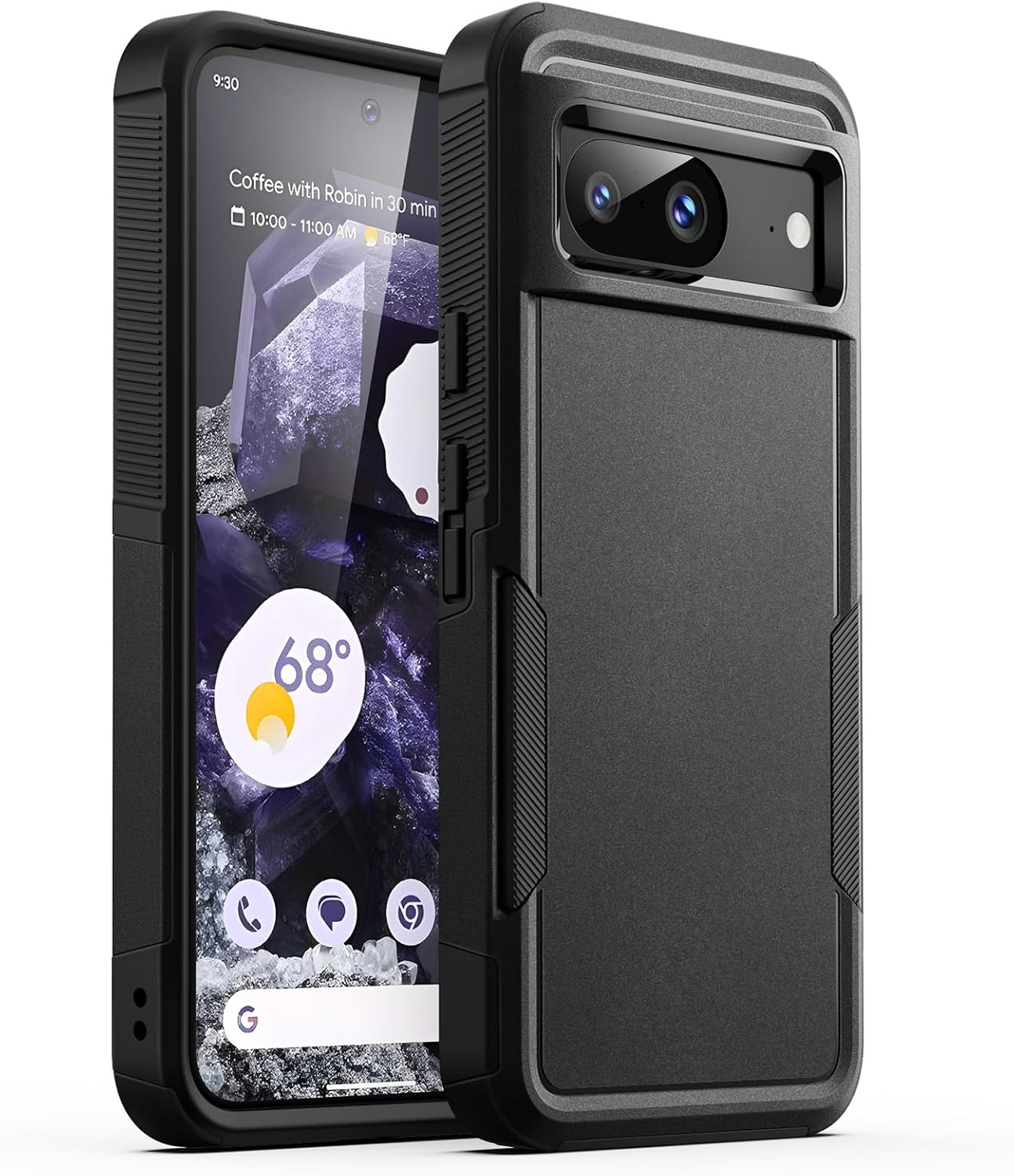 Jetech Case for Google Pixel 8 6.2-Inch 2023, Heavy Duty Dual-Layer Protection, Rugged Tough Shockproof Phone Cover with Matte Design (Obsidian) image number 4