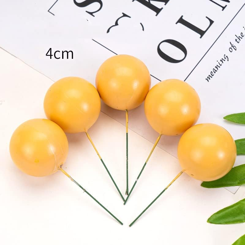 30 Pcs Lovely Ball Cake Topper Birthday Wedding Party Cake Decoration for Christmas Anniversary Birthday Party Baby Shower Cake Decoration (Yellow) image number 6