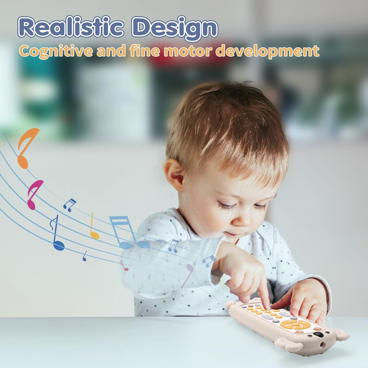 Kaekid Baby TV Remote Control Toy with Silicone Cover, Baby Musical Toys, Toddler Early Number Learning in 3 Languages (English, Spanish & French), Preschool Kids Toys 6-12 Months (Koala) image number 6