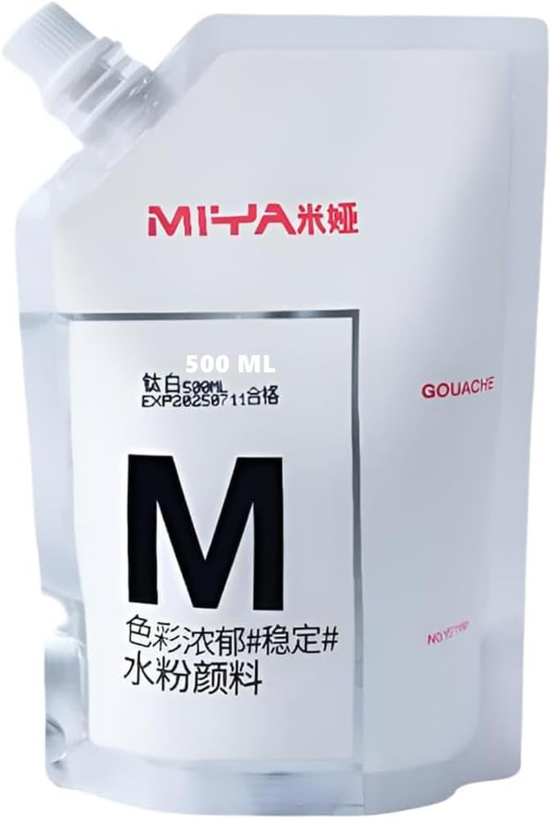 AOOK 500ML MIYA HIMI Jelly Gouache Paint Refill 1 Bag Colors Non Toxic Paints for Artists, Students, Opaque Painting (500 ML WHITE) image number 4