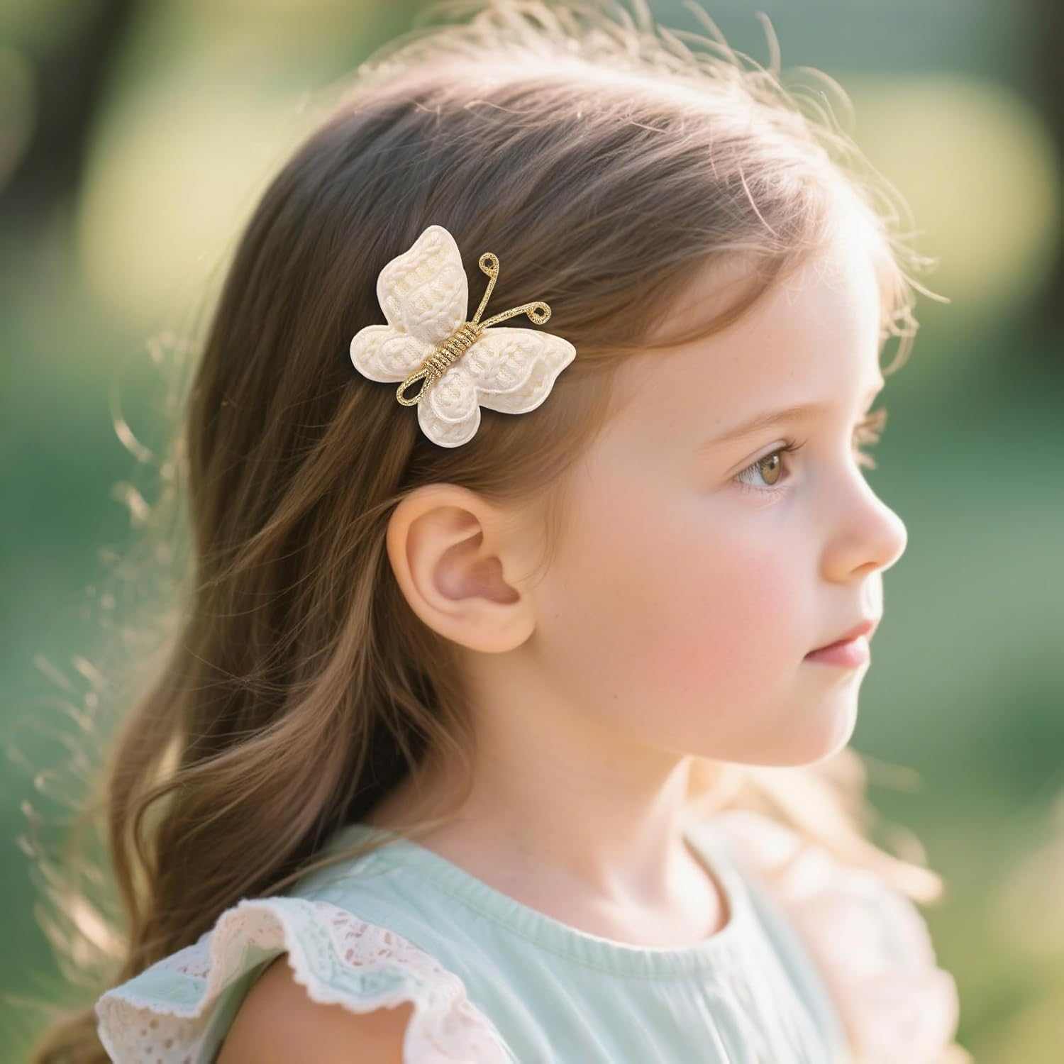 JOVALA 12PCS Baby Girl Hair Bow Clips Mini Butterfly Knitted Hair Clip Barrettes Wedding Hair Accessories for Infants Toddlers Baby Kids image number 6