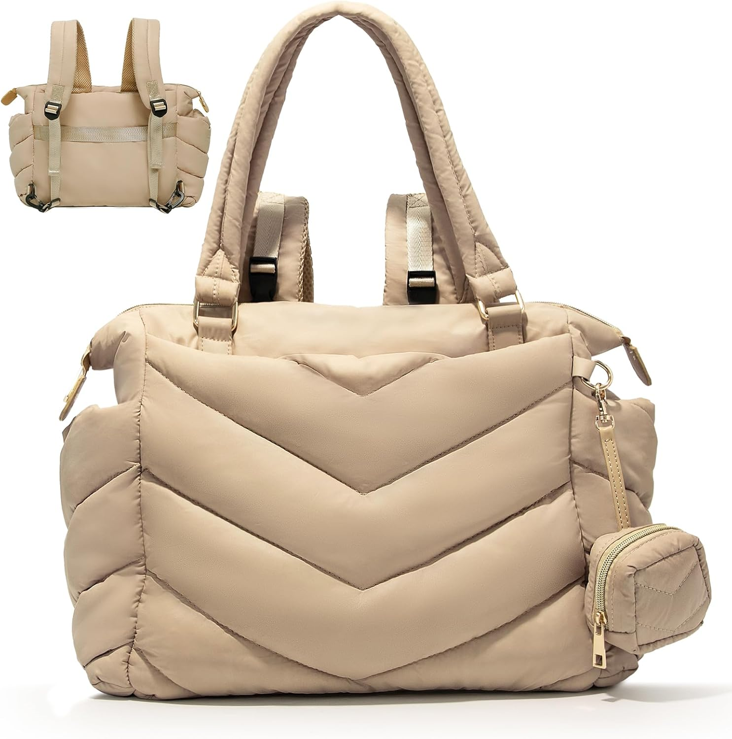 ILCOLPO Diaper Bag Tote with Pacifier Case, Lightweight Travel Diaper Bag Backpack with 10 Pockets