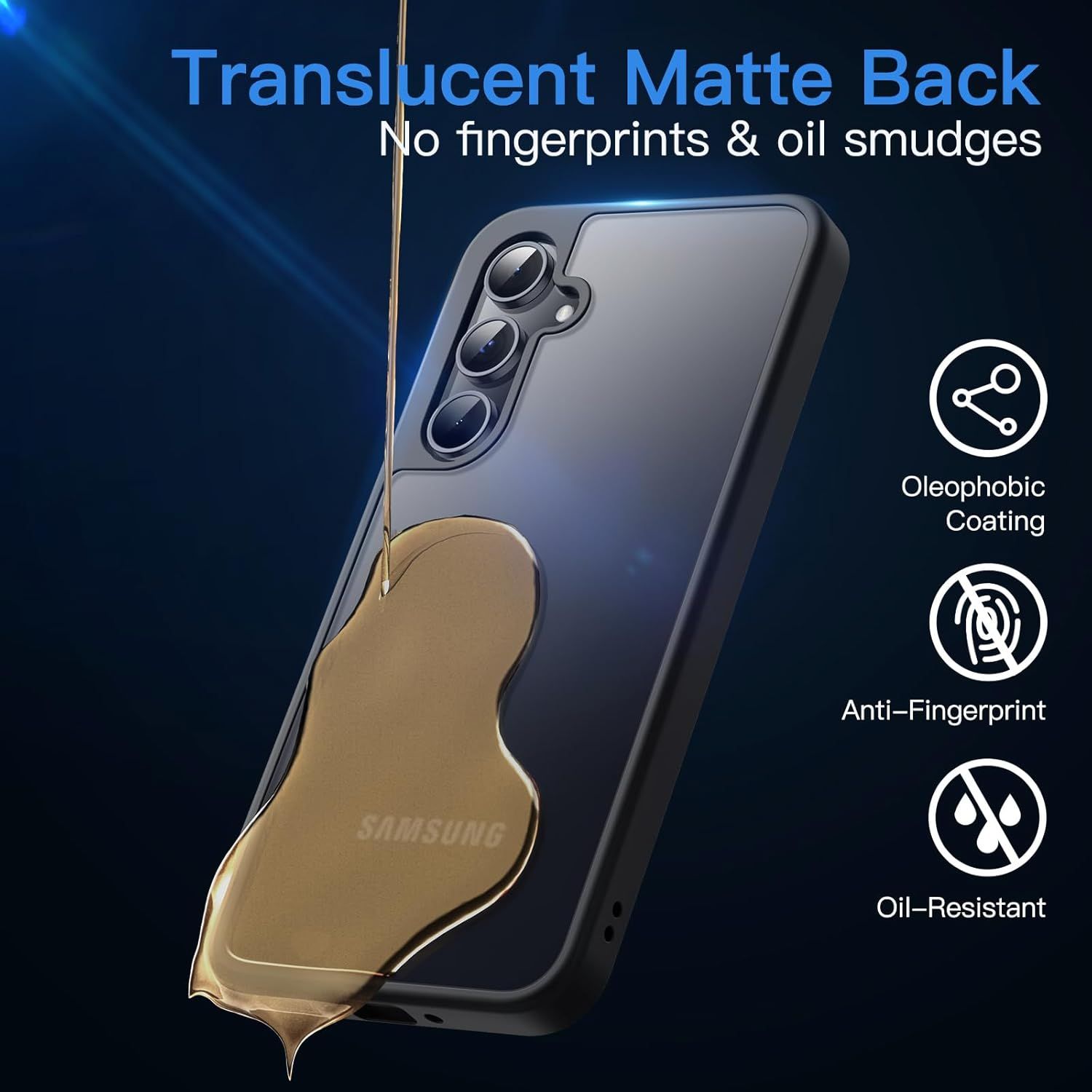 Jetech 3 in 1 Matte Case for Samsung Galaxy A35 5G with 2-Pack Tempered Glass Screen Protector, Translucent Frosted Shockproof Phone Cover with Camera Protection (Black)