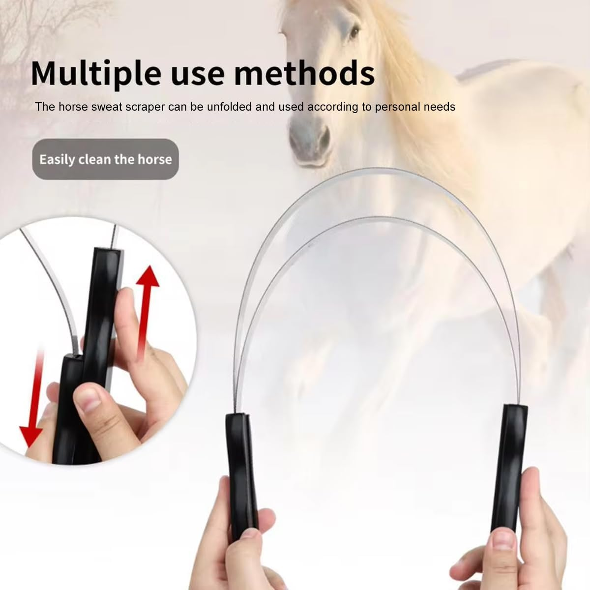 Heavy-Duty Serrated Horse Sweat Scraper | Double-Sided Grooming Tool for Horses and Large Animals | Equestrian Supplies for Mud and Hair Removal image number 3