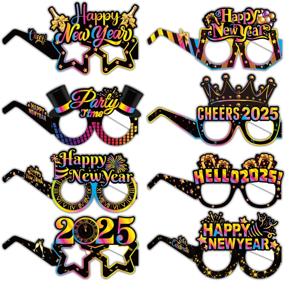 Happy New Year&rsquo;S Eve Glasses 2025 - Pack of 16 | New Year&rsquo;S Eve Party Supplies 2025 | Happy New Year Glasses 2025, Happy New Year Decorations 2025 | New Year&rsquo;S Glasses, New Year&rsquo;S Eve Decorations image number 4
