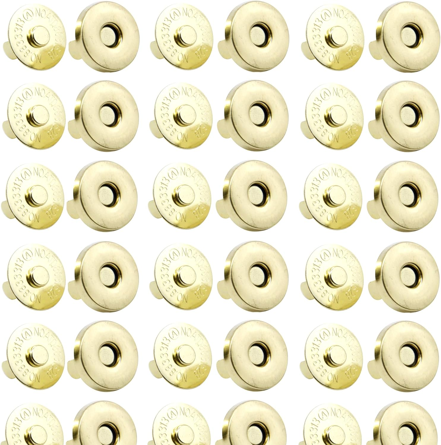 MYUBWTF 20 Set Magnetic Button Clasp Snaps, 3/4&ldquo; Purse Magnetic Bag Fastener Clasp, Magnetic Button Replacement Kit for Sewing, Craft, Purses, Bags, Clothes, Leather (Antique Brass)