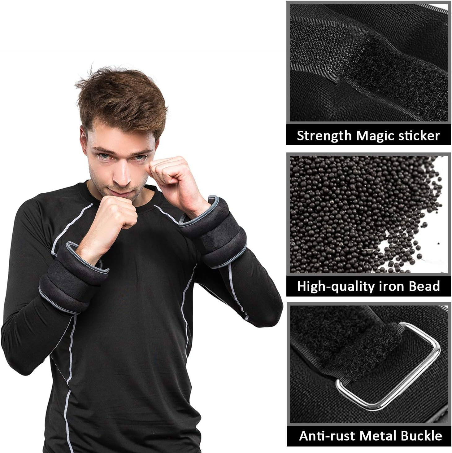 Ankle/Wrist Weights, Small Leg Arm Hand Cuff Weights for Women Kids, Exercise Equipment with Adjustable Straps for Fitness Gym Dancing Walking Jogging Gymnastics Aerobics (1 Pair, 1Lb 2Lb) image number 5