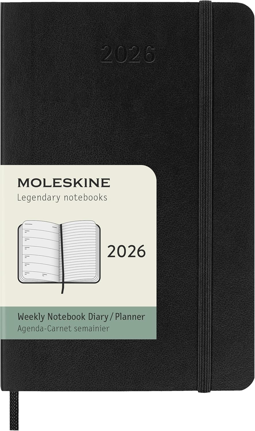 Moleskine - 2026-12 Month Weekly Notebook Soft Cover Diary - Pocket - Black image number 1