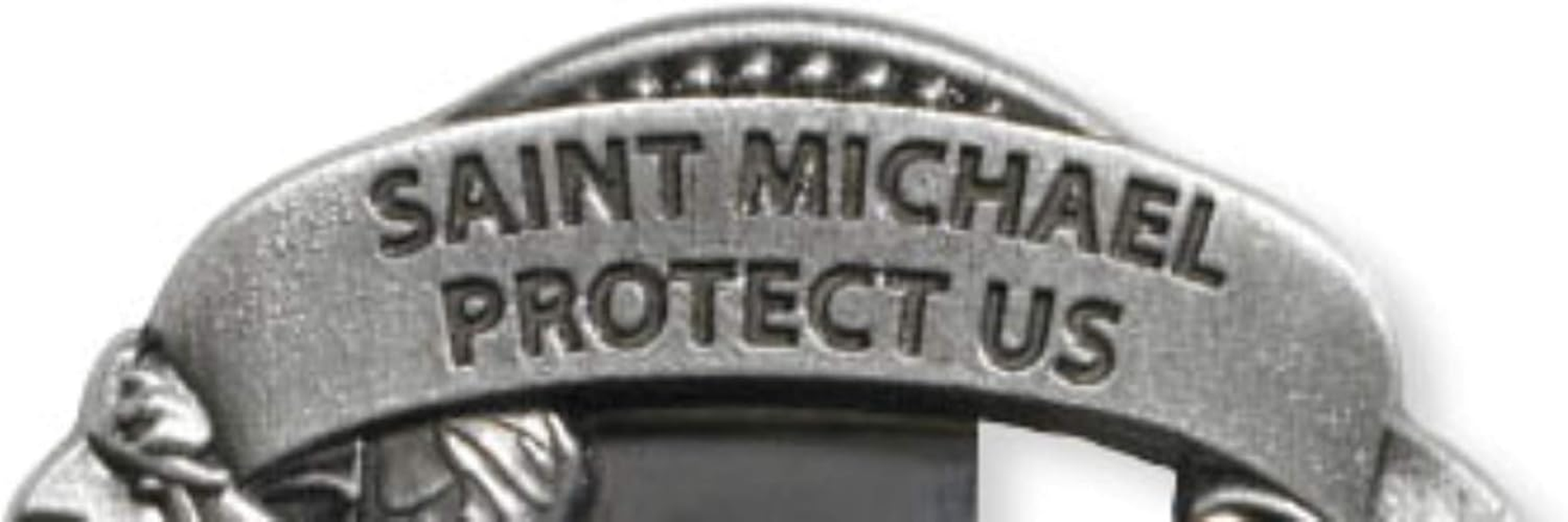 Archangel Saint Michael Protect Us 2 1/4 Zinc Alloy Visor Clip image number 5