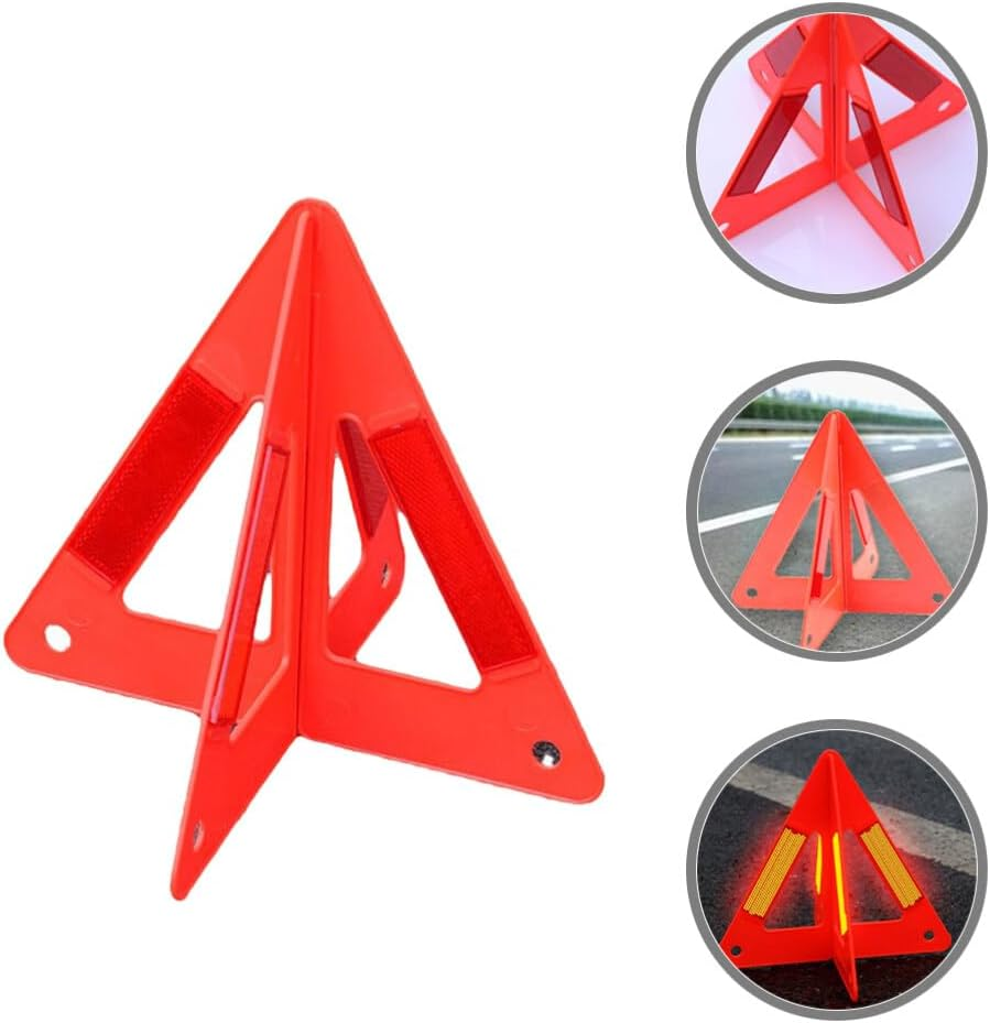 3Pcs Triangle Warning Signs Reflective Roadside Auto Warning Triangle for Car Emergency Safety Use image number 2
