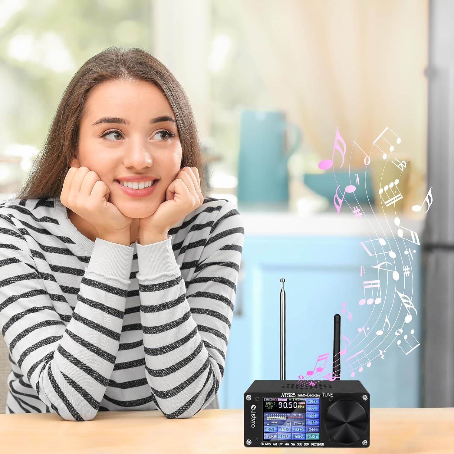 SI4732 Ats-25Max-Decoder Radio Receiver: V4.15 with CW, Rtty Decoding, Wifi, Audio Spectrum, and DSP Receiver FM LW (MW and SW) and SSB, Powered by 3000Ma Lithium Battery image number 5